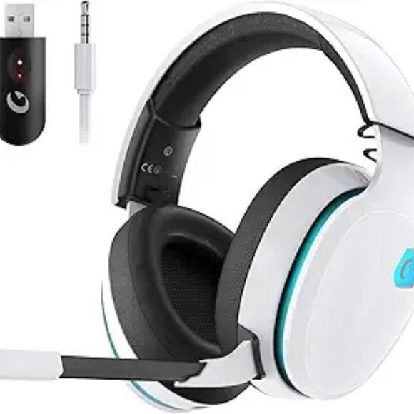 2.4GHz Wireless Gaming Headset Gaming Headphones Bluetooth Battery Mic White - Picture 7 of 7